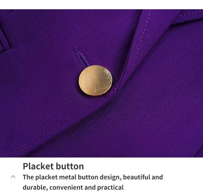 Fashion High-quality Office Suit Purple Jacket and Trousers 2-piece Set 2025 New Waist Suit Temperament Suits for Women HJLZBW