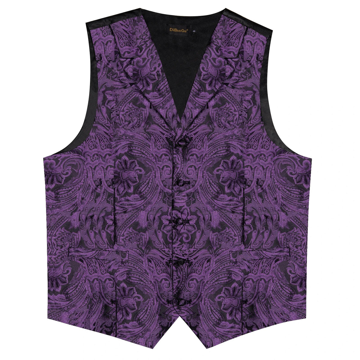 Men's Paisley Suit Vest – Single-Breasted Waistcoat with Tie, Handkerchief & Cufflinks for Weddings & Banquets