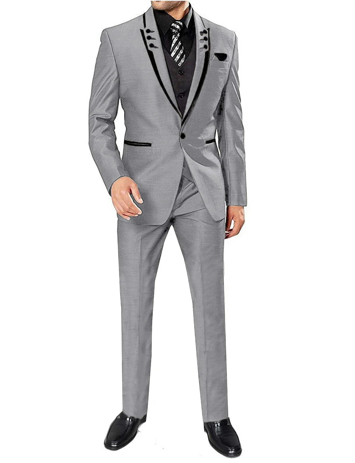 Men's 3 Pieces Suits Wedding Suits One Button Groom Tuxedos Men Leisure Boutique Business Wedding Suit Jacket Pants Vest