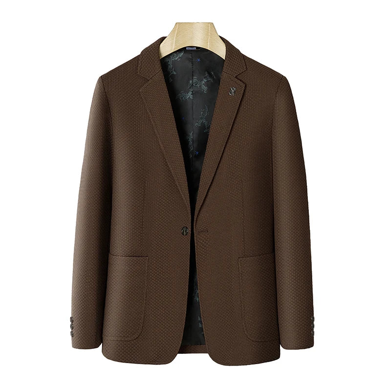 Men's Slim Fit Plaid Blazer for Weddings, Business & Casual Wear – Single Breasted