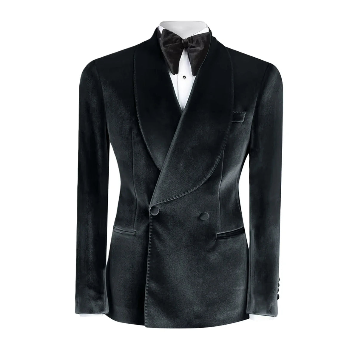 Formal Velvet Men's Suits Blazer Double Breasted Jacket 1 Piece Elegant Slim Fit Male Clothing Wedding Men Business Casual Coats