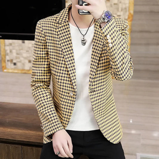 Men's Smart Casual Blazer – Single Breasted Spring Autumn Suit Jacket
