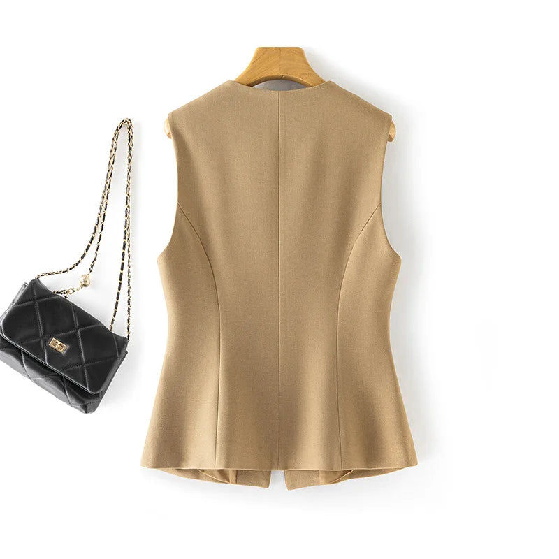 Women's Vest 2026 Spring Autumn Sleeveless Short Jacket New Commuter Versatile Female Waistcoat Tops Outerwear Chaleco Mujer