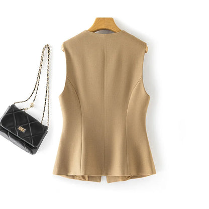 Women's Vest 2026 Spring Autumn Sleeveless Short Jacket New Commuter Versatile Female Waistcoat Tops Outerwear Chaleco Mujer