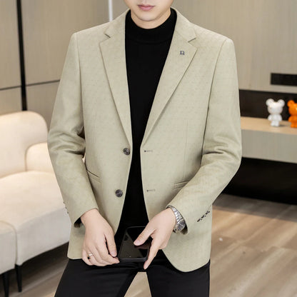 High-Quality Fashionable Autumn Winter New Design Casual Men's Suit Jacket Trendy Versatile Outerwear for Business And Casual We
