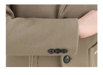 Blazer Men Fashion, Business Gentleman, Groom, Professional Gentleman, Fitted, Casual, Woolen and Cotton Dress, High-end Blazer