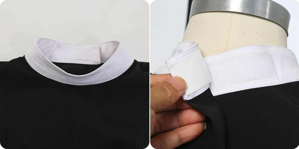 Women Clergy Sleeveless Vest Top with White Collar