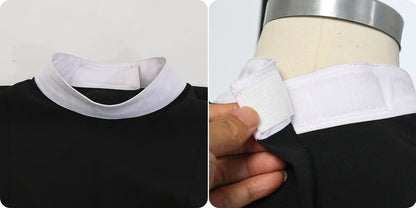 Women Clergy Sleeveless Vest Top with White Collar