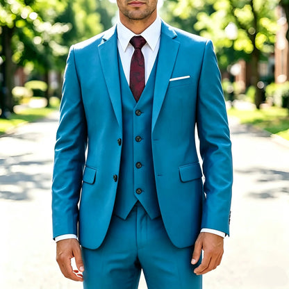 Costume Homme Slim 3 Pièces Blazer Gilet et Pantalon Ensemble de Smoking Élegant de Haute Qualité Robe de Mariage Affaires