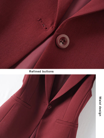Fashionable Spring and Autumn Sleeveless Suit Vest for Women's Workplace Elegant Versatile Slim Suit Collar Vest Top Jacket