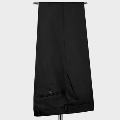 Men Suit 2 Pieces Black Double Button With Lapel Gold Button For Wedding Banquet Party Work Office Business Jacket With Pants