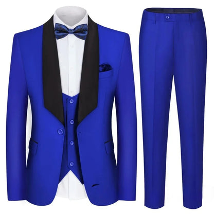 New Design Suit for Men 3 Pieces Formal Wedding Prom Set Slim Fit Jacket Best Man Groom Tuxedos Costume Homme