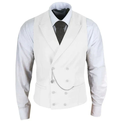 Men's Formal Satin Vest | Double Breasted Waistcoat for Wedding, Banquet & Business