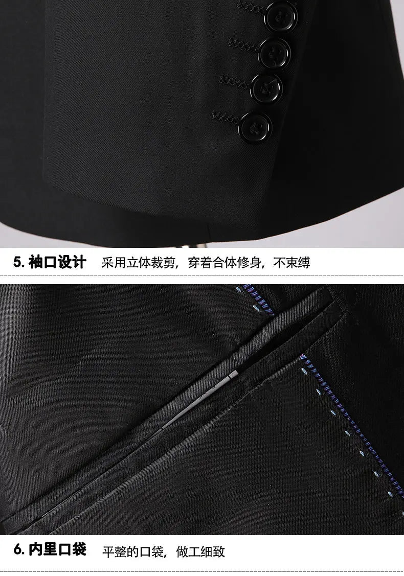 Men's 3-Piece Suit Set Single Breasted Smart Casual Formal Wear for Travel & Business – Available in S to 4XL