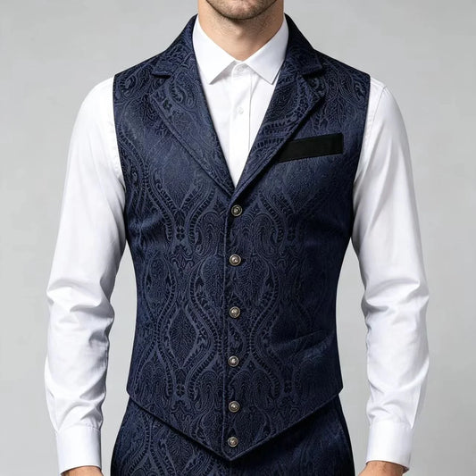 Men's Suit Vest – Floral Jacquard Waistcoat for Weddings & Formal Occasions