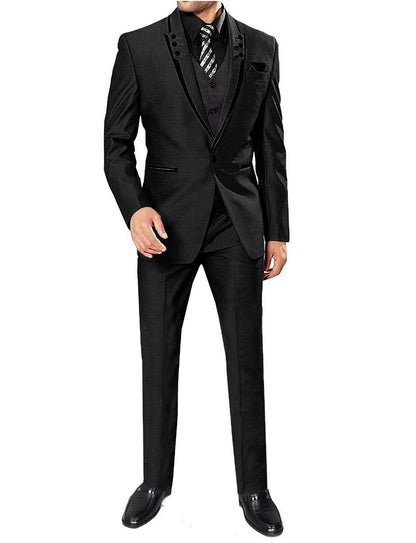 Men's 3 Pieces Suits Wedding Suits One Button Groom Tuxedos Men Leisure Boutique Business Wedding Suit Jacket Pants Vest