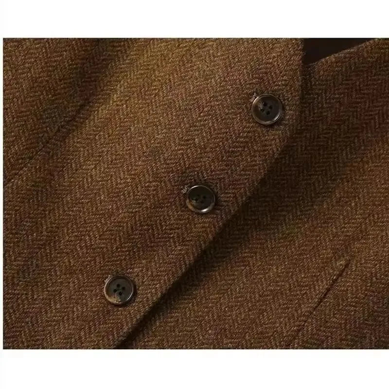 Vintage V-neck Casual Vest Jacket Women British Style  Loose Sleeveless Waistcoat 2025 New Spring Summer Buttons Ladies Outwear