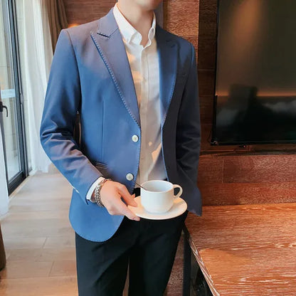 2022 Classic Green Blue Jacket Uniform Groom Tuxedos Mens Wedding Suits Peaked Lapel Man Business Blazer Groomsmen Prom Dress