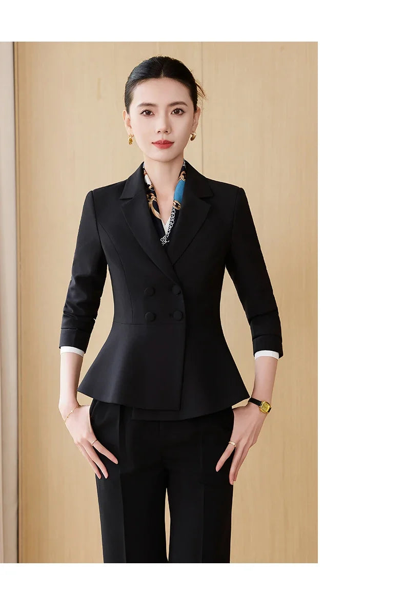 Fashion professional women's high-quality two-piece pants+blazers, exquisite elegant, new products for autumn winter 2025