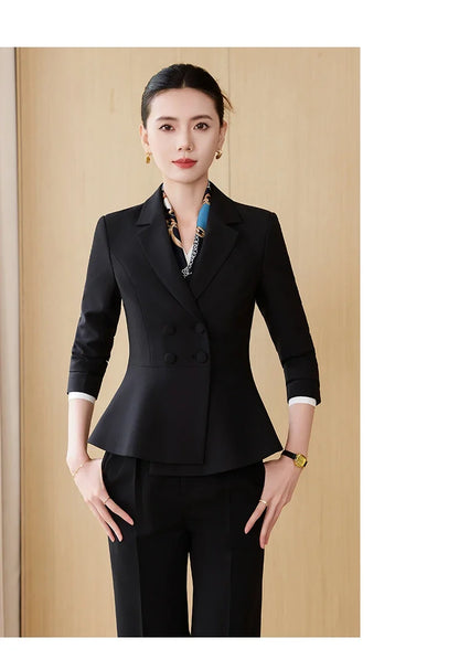 Fashion professional women's high-quality two-piece pants+blazers, exquisite elegant, new products for autumn winter 2025