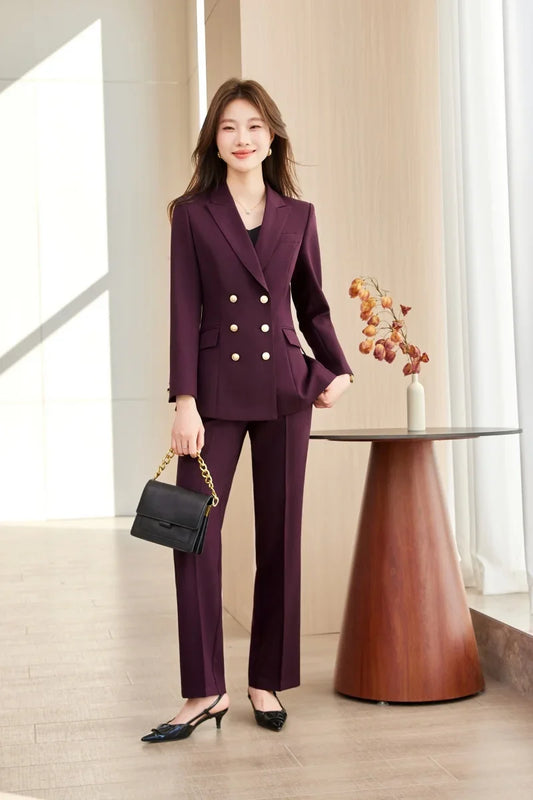 Fashionable professional women's wear. Two-piece pants + blazer, exquisite elegant, new style for spring summer 2026