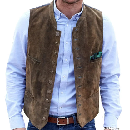 Men's Formal Vest Single-Breasted Sleeveless Waistcoat for Business & Daily Wear – Multiple Colors