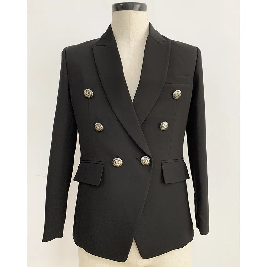 Men's Slim Fit Peak Lapel Double Breasted Blazer Jacket Fashion Male Coat Business Casual for Party Banquet Spring Autumn Coat