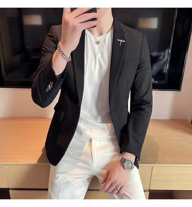 Men's Blazer Suit Jacket – Smart Casual & Business Style – 1 or 2 Button – Wedding & Party