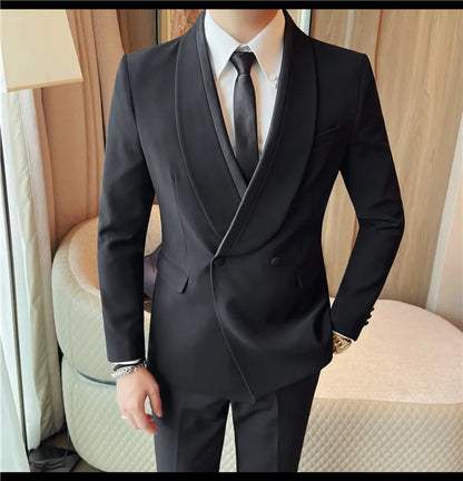 New men's suits, tall and straight, fashionable, cool and versatile. Autumn dress, casual and fitted, cool and stylish