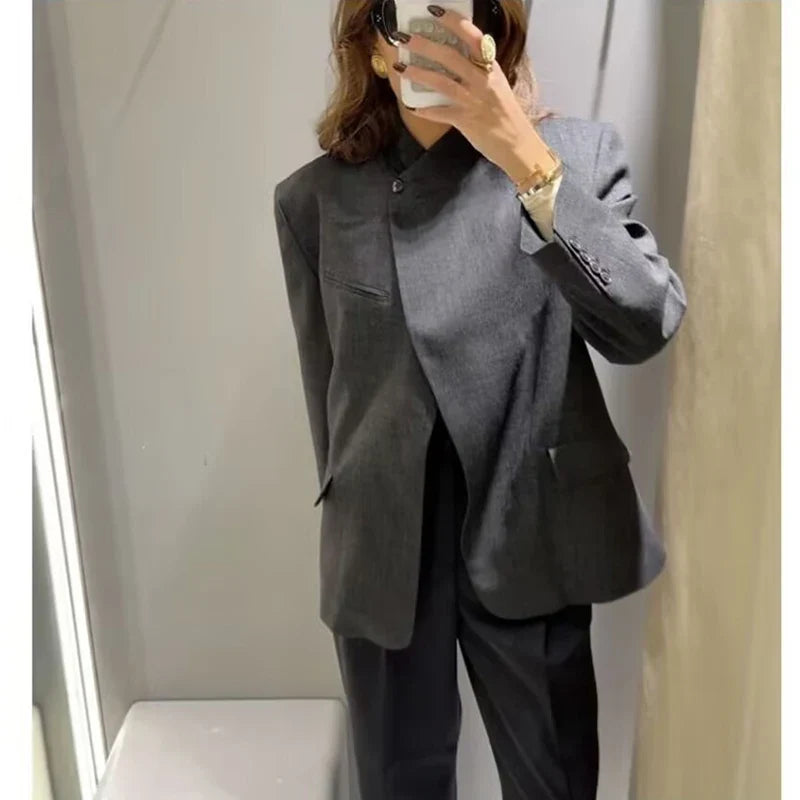 Spring New Women's Blazers 2026 Fashion Retro Plaid Elegant Women's Warm Jackets Youth Chic Commuter Office Blouse Coats