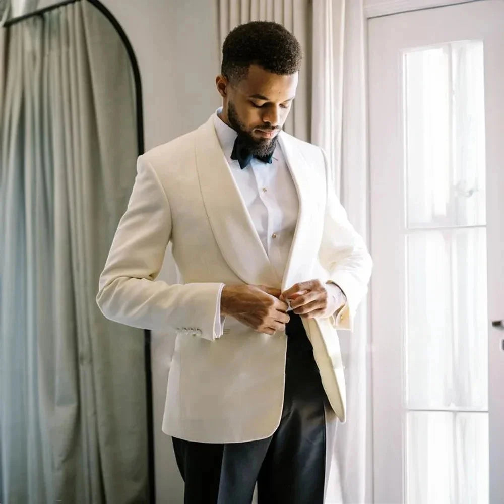 Black Men Formal Single Breasted Notch Lapel Male 1 Piece Jacket Slim Daily Smart Causal Office Wedding Tuxedo
