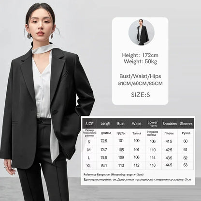 Blazer Women 2026 Spring Black Suit Jackets Office Business Workwear Casual Blazers Coat Female Outerwear Clothing