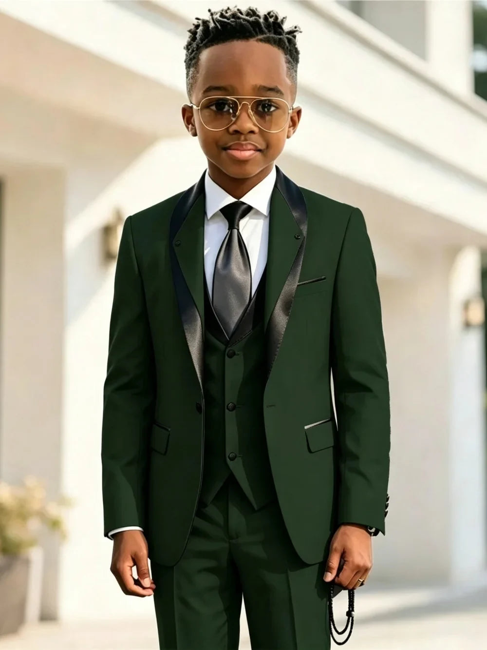 Handsome Boys Slim Fit Suits 3 Pieces Christmas Party Wear High Quality Kids Formal Suit Set Wedding Ring Bearer Outfit 2-20T