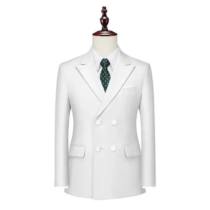 Men's Double Breasted Blazer – Formal Solid Color Suit Jacket for Weddings & Business