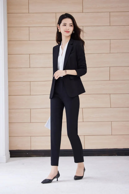 Fashionable professional women's clothing, high-quality two-piece pants + blazer. Exquisite, elegant, comfortable