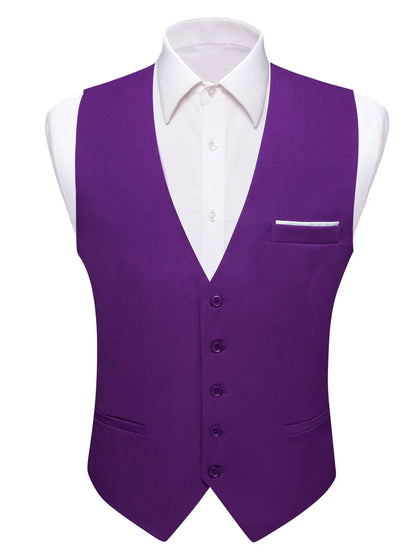 Men's Satin Formal Vest – Multi-Color Wedding & Business Waistcoat for Men