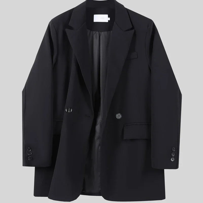 Clothes Jacket Brown Over Coats for Women Black Blazer Woman Dress Outerwears Loose Long Solid on Promotion Sale 2025 Autumn New