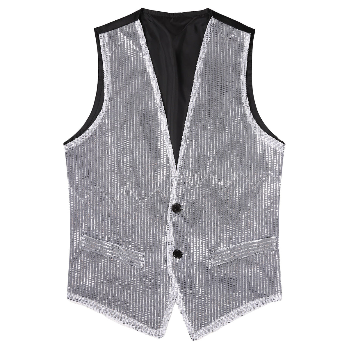Fashion Women Sleeveless Vests Glittery Sequins Vest Music Festival Clubwear Waistcoat for Jazz Dancing Party Club Costumes