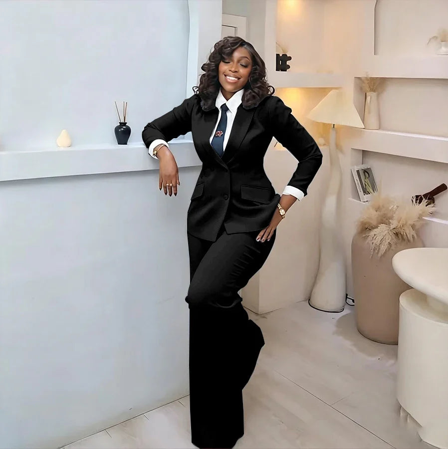 Classic Professional Burgundy Double Breasted Women's Suit Office Formal 2 Piece Jacket Pants Set Casual Daily Streetwear