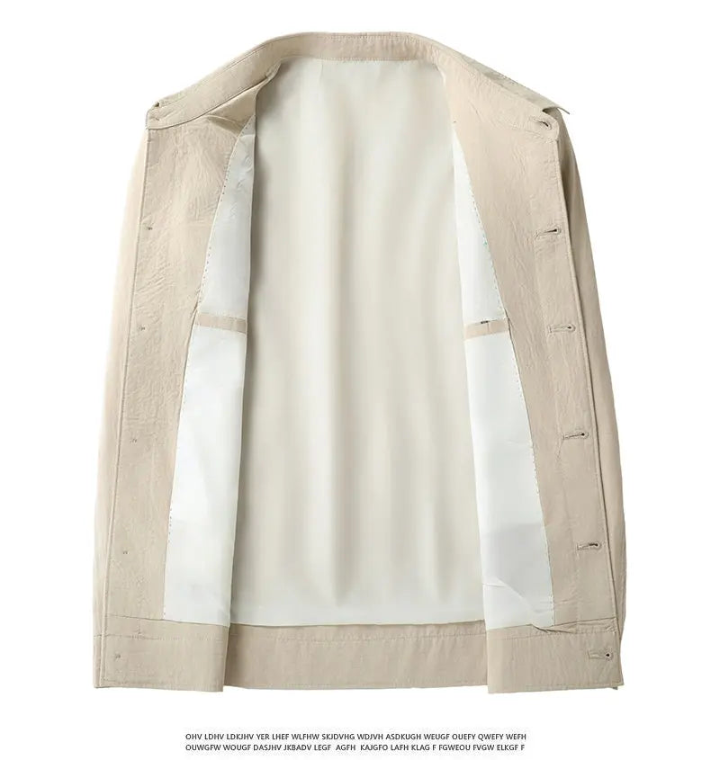 Outdoor Linen Men Jacket Fashionable and Casual for Camping, Fishing, Hiking, Driving and Photography Trips, Lightweight Jacket