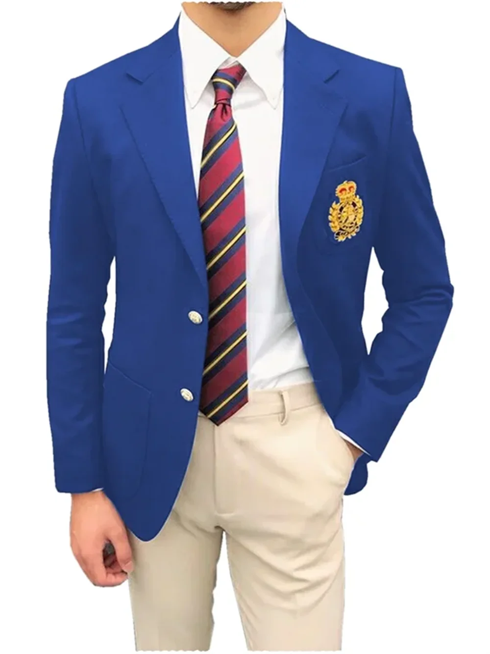 1PieceRed Men's Suit Single Breasted Notch Lapel Jacket Business Casual Blazer Coat High Quality Fashionable Slim Fitting Tuxedo