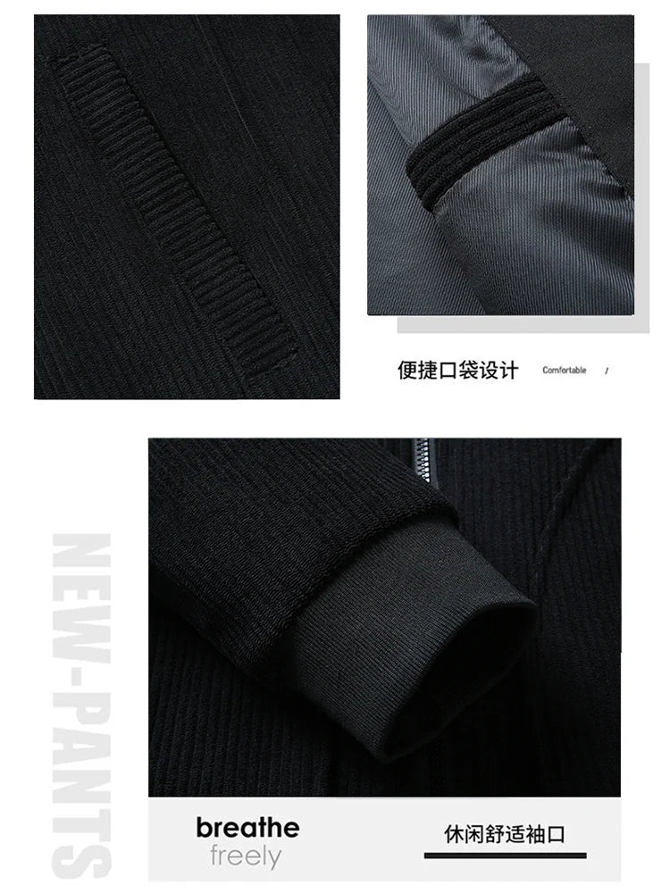 Men's High-Quality Corduroy Jacket Plus Size Lapel Thick Autumn Winter Warm Casual Gown for Older Generations