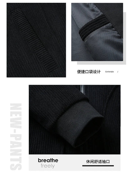 Men's High-Quality Corduroy Jacket Plus Size Lapel Thick Autumn Winter Warm Casual Gown for Older Generations