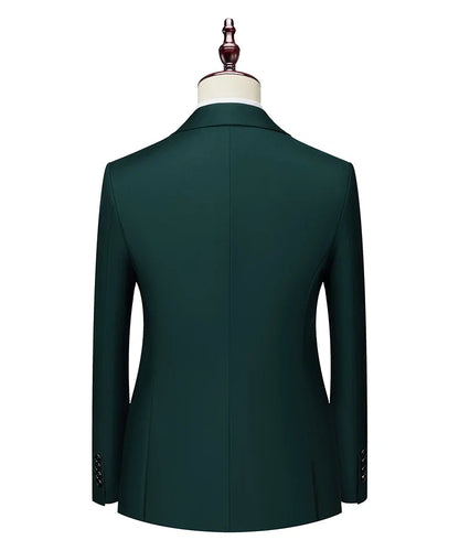 Men's Double Breasted Blazer – Formal Solid Color Suit Jacket for Weddings & Business