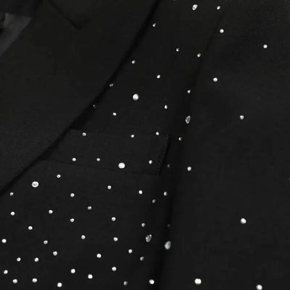 Spring Autumn New Women Niche Design Streetwear Stylish Blazer Fashion Decorated Diamonds Versatile Slimming Jackets HK9494