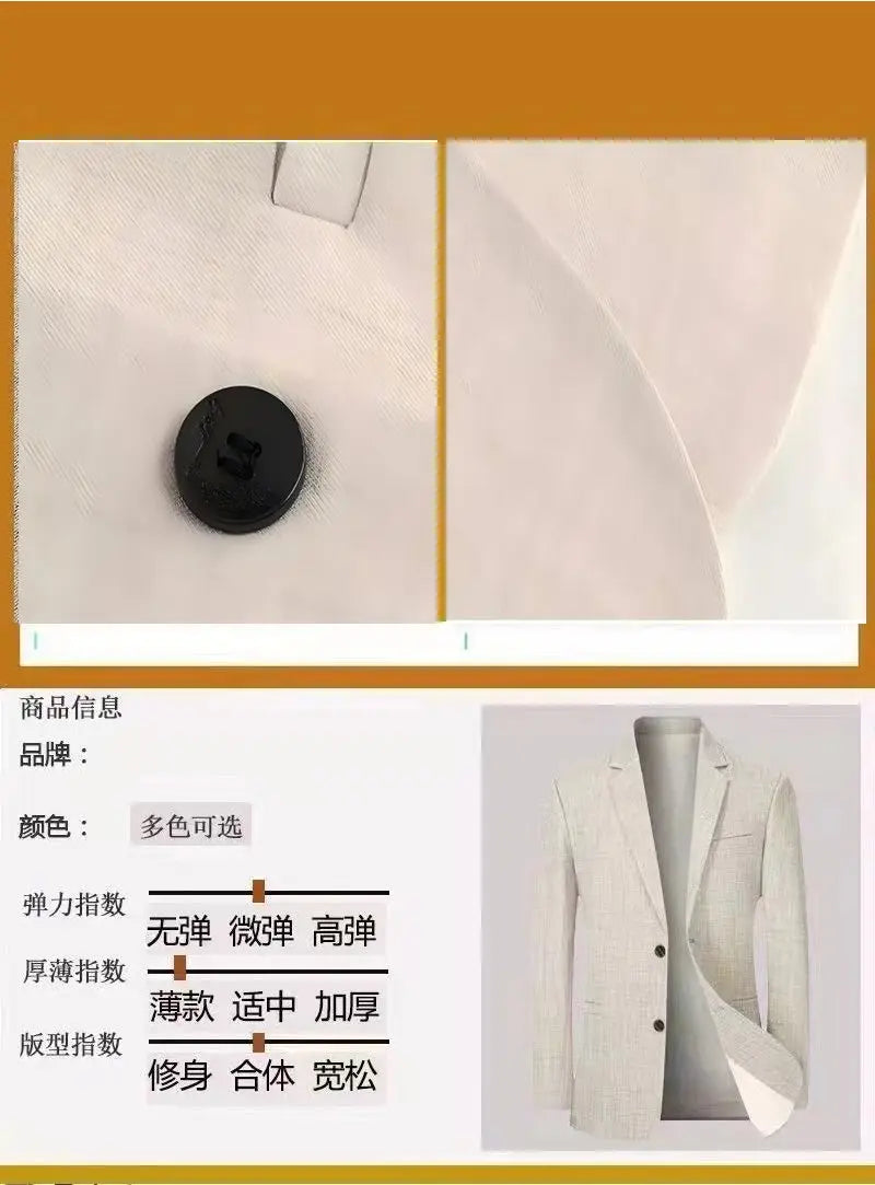 Blazer's New Men's Fashionable Business Wedding Banquet Casual Hosting Dress Is A High-end Middle-aged Thin Design  Blazer