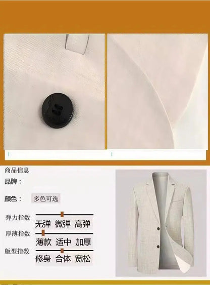 Blazer's New Men's Fashionable Business Wedding Banquet Casual Hosting Dress Is A High-end Middle-aged Thin Design  Blazer
