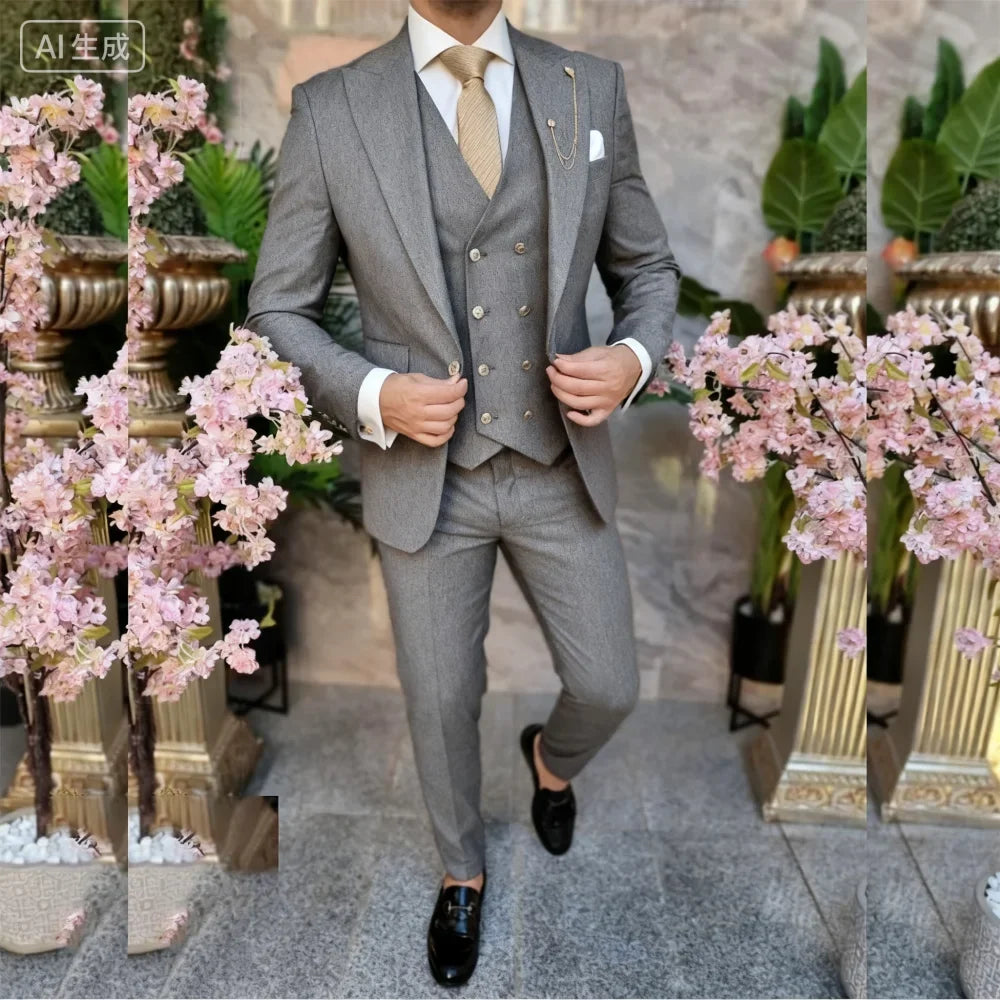 Men's 3-Piece Suit Set Single Breasted Regular Fit – Multi-Color | Jacket, Pants & Vest