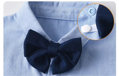 Baby Boys Sage Green Vest Short Sleeve Shirt Bow Tie Shorts 4pcs Clothes Set Kids Wedding Birthday Gentleman Formal Suit Set