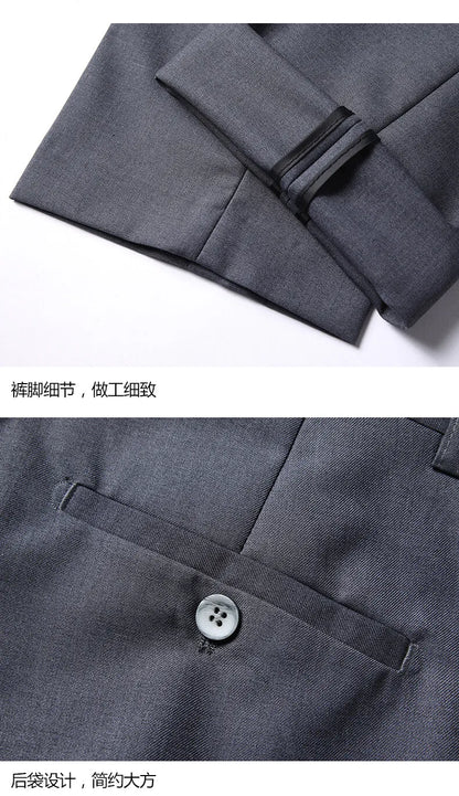 Men's 3-Piece Wedding Suit – Single Breasted, Smart Casual, Blue/Black/Gray – All Seasons